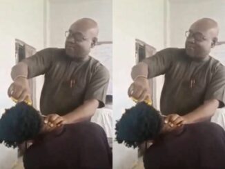 Outrage As Nnamdi Azikiwe University Professor, Shaves Student’s Unkempt Hair with Scissors