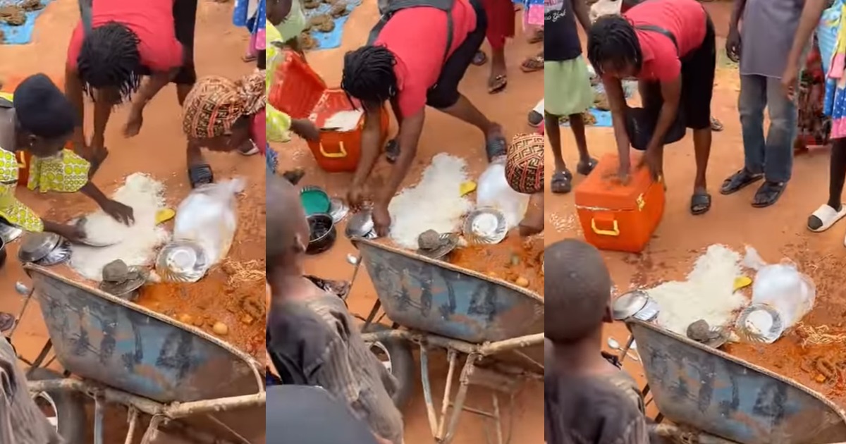 Food vendor faces l0ss after meal spills onto sidewalk from overturned wheelbarrow (WATCH)