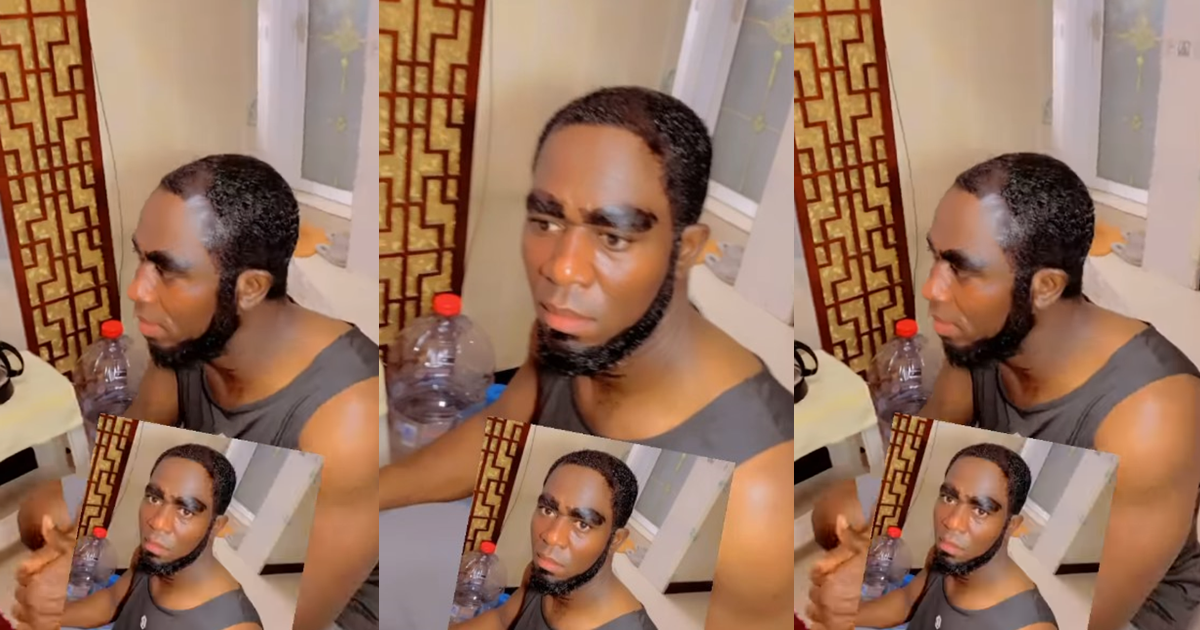 "I pictured him attending your school’s PTA meeting like this" – Ghanaian man goes overboard with hair dye to hide his gray hair (WATCH)