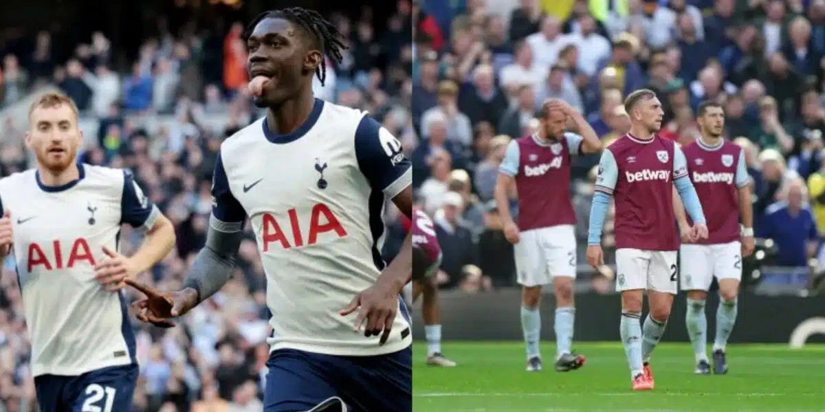 EPL: Kudus suffer red as Tottenham hammer 10-man West Ham 4-1