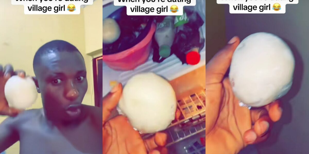 Man berates girlfriend for storing wraps of fufu inside freezer