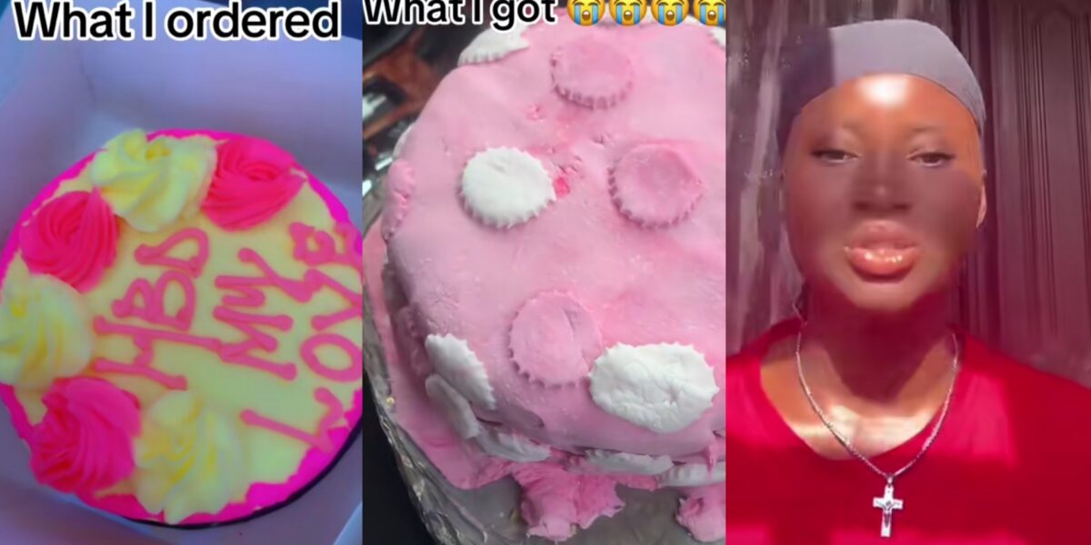 Lady laments as shows off cake she ordered vs what she received