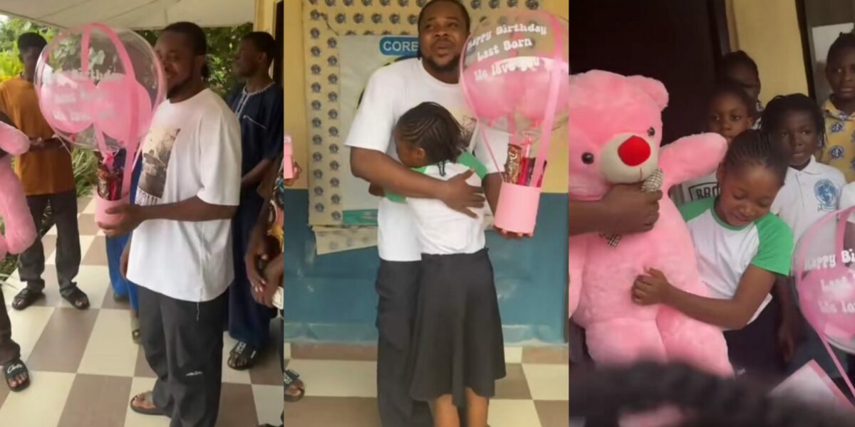 Man storms junior sister's school with friends to surprise her on birthday